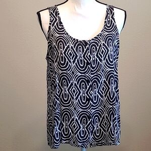 Black White Tank lg Top Summer Sleeveless